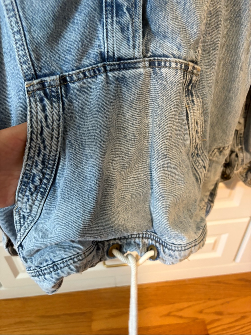 Pilcro Light Blue Denim Hoodie Jacket - Picture 2 of 4